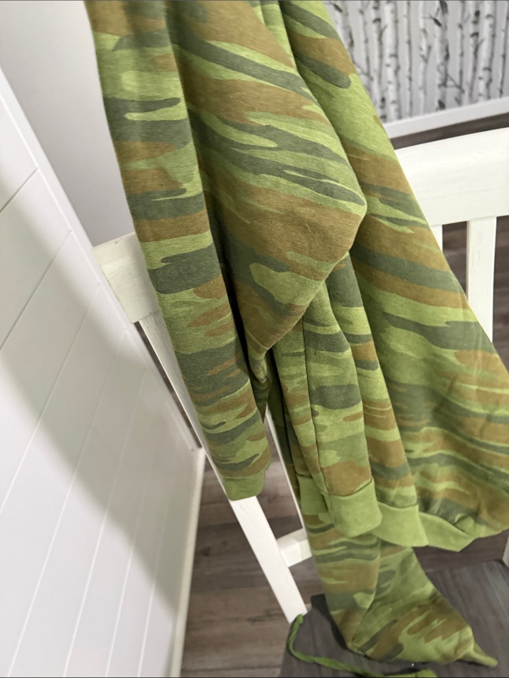 Aviator Nation Green Camo Sweatshirt with Hot Pink Bolt - Picture 5 of 5